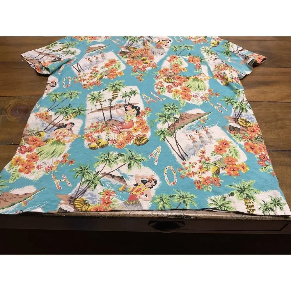 Polo Ralph Lauren Hawaiian Polo Mens XL Floral Hula Girls All Over Print
